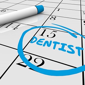 Date of dental checkup circled on calendar
