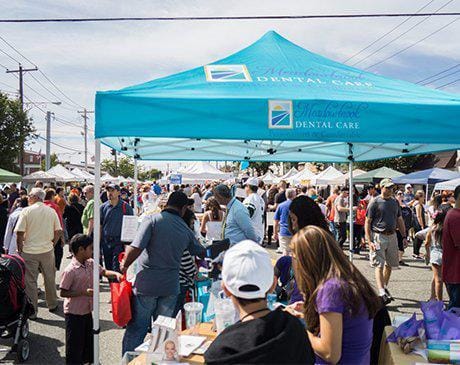 Large group of people at community event