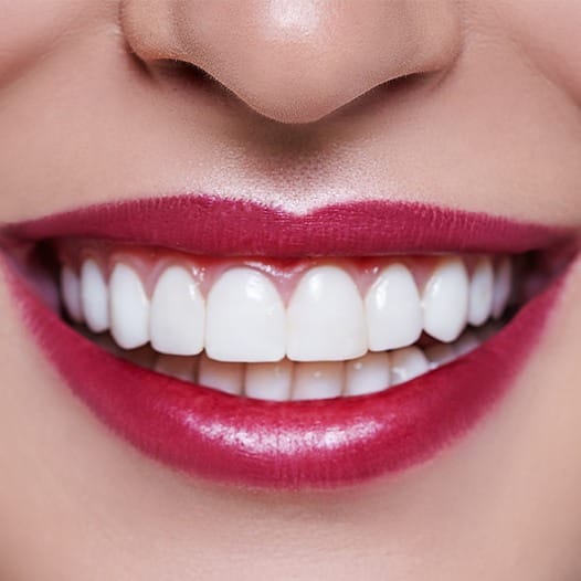 Close up of smile with red lipstick