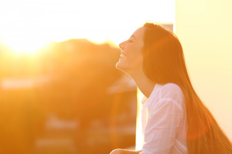 Woman smiling